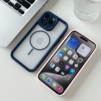 Coque arrière magnétique de haute qualité en TPU souple + PC compatible avec les étuis de téléphone portable iPhone 16 15 14 13 12 Pro Max