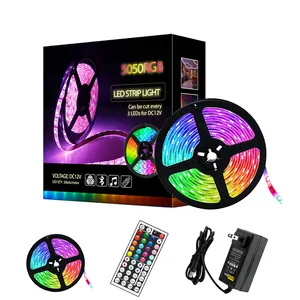 50英尺魔术Rgb 5050 24v电源变色5050 RGBW 150发光二极管灯带套件，带44键控制器