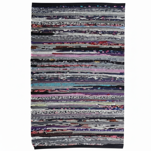 พรมผ้าฝ้ายทอมือ100% ลายดอกไม้แบบกลับด้านได้บ้านแบบชนบท24X36วัสดุรีไซเคิลสำหรับห้องนั่งเล่นห้องนอนพรมปูพื้นแบบคลาสสิก - Product Image 1