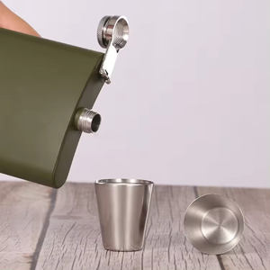 6oz <span class=keywords><strong>Hip</strong></span> <span class=keywords><strong>Flask</strong></span> Licor para Whisky Best Selling Vintage Black Leak Proof Aço Inoxidável 8oz Álcool <span class=keywords><strong>Hip</strong></span> Flasks Pó Revestido - Product Image 3