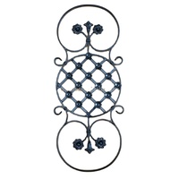 Panel gulir pagar penjualan laris 13.079 panel bunga besi tempa Rosette pagar tempa