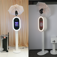Photomaton portable haut de gamme pour iPad avec boîtier de transport, lumières LED RGB à changement de couleur, machine de photomaton pour mariages et fêtes