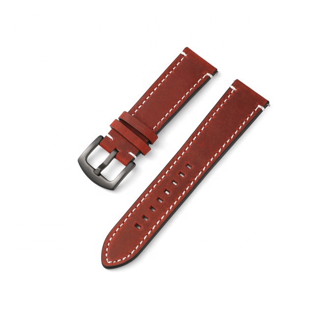 Kingsmax Luxury Handmade Leather Watch Band 18mm 20mm 22mm Quick Release Wrist Band Water Resistant-Wholesale