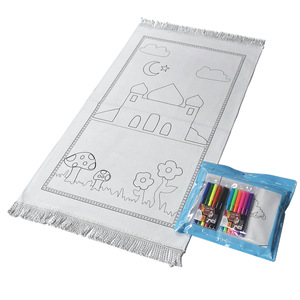 Set Tappetino da Preghiera per Bambini da Colorare, Tappeto Musulmano Ricolorabile con Pennarelli Atossici, Giocattolo Educativo Islamico, Regalo per il Ramadan - Product Image 5