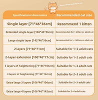 Rumah Kucing Mewah Modern dari Plastik Solid Terintegrasi dengan Kotak Pasir, Kandang Kucing Dalam Ruangan Multi-Fungsi dengan Tombol