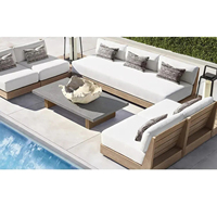 Ensemble de canapé de jardin en bois et tissu inclinable moderne et simple, 7 places, meubles de salon, designs modernes