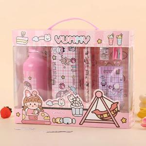 ชุดเครื่องเขียนลายการ์ตูนพลาสติกในกล่องของขวัญสีฟ้า/ชมพู สำหรับเด็กนักเรียนชายและหญิง ลายหมีโดราเอมอน - Product Image 4