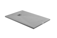 Base et bac de douche rectangulaires en pierre artificielle antidérapante et durable, gris, 120x80cm, pour salle de bain d'hôtel