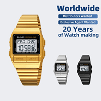SKMEI # 2475 2 Times Jam Tangan Digital Elegan Pria Tali Baja Tahan Karat Casing ABS Tahan Air 30M Lampu EL Alarm Penghitung Waktu Mundur