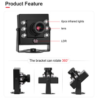 3206 Imx291 IR850 1080P 2,9mm Starlight Módulo de cámara de visión nocturna sin distorsión Bajo nivel de luz 2MP H.264 USB HD