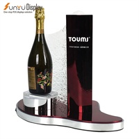 SUNYU Modèle personnalisé Casier à vin en acrylique avec base éclairée Glorifier de bouteille de LED Présentoir en surface polie
