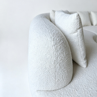 Canapé modulaire en tissu bouclé en forme de L incurvé moderne, canapé combiné en forme d'arc avec coussins décoratifs, hôtel, villa