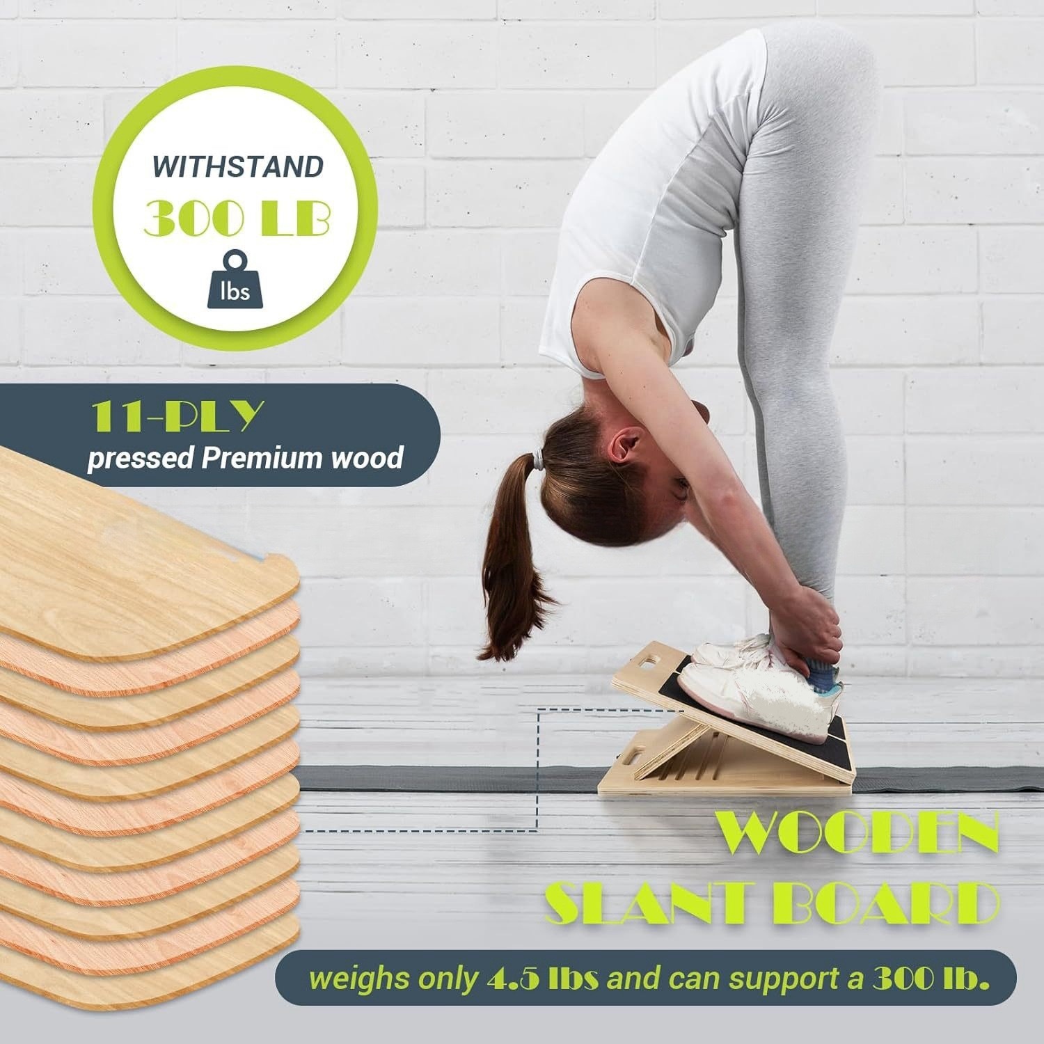 KSY Wooden Stretching Board Fitness Step Stretching Board Exercise Standing Stretching Equipment | A