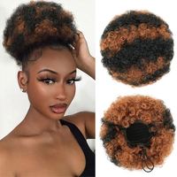 Queue de cheval synthétique Afro Puff à cordon de serrage pour femmes noires, en fibre haute température, bouclée crépue, marque Amygril, application facile 13