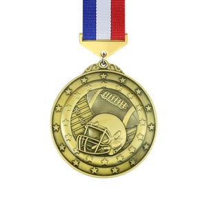 Wholesale Fast Shipping 3D <b>Sport</b> Metal Zinc Alloy Gold Silver Bronze Custom Logo With Lanyards America Football - Product Image 4