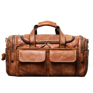 Sac de voyage en cuir nubuck vieilli personnalisé pour hommes et femmes, sac fourre-tout vintage givré, sac à bandoulière artisanal pour la gym, sac de week-end - Product Image 1