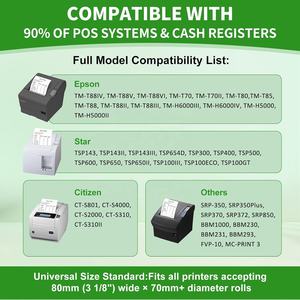 Rollos de Papel Térmico de 80 mm al por Mayor, 50 Rollos por Paquete, Libres de BPA, Imprime Suavemente <span class=keywords><strong>Sin</strong></span> Atascos, Aptos para Cajeros Automáticos/Terminales Punto de Venta - Product Image 5