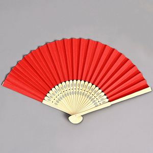 White Bamboo Folding Fan Portable Carved and Painted Folk Art Design for Business Gift or Advertising Folk Art Model <b>Pattern</b> - Product Image 3