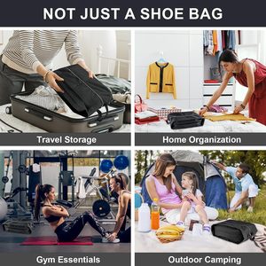 Ensemble de 4 sacs de voyage pour chaussures, pour ranger de grands objets essentiels de voyage, sacs de voyage imperméables portables avec fermeture éclair - Product Image 4