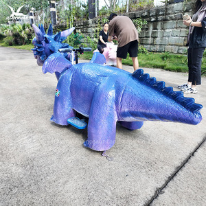 <span class=keywords><strong>Dragon</strong></span> animatronique à monter en silicone, voiture électrique à batterie 24V avec yeux lumineux et lumières clignotantes pour parc d'attractions - Product Image 6