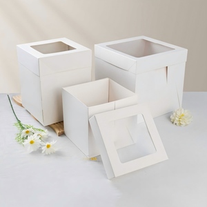 โรงงานซันไชน์ ขายส่งกล่องเค้กกระดาษแข็งใส ขนาด 8x8x8 นิ้ว - Product Image 1