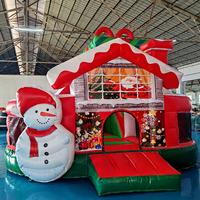 Nouveau design professionnel de noël pvc grand château gonflable de toboggan gonflable rebond sautant videur de maison avec toboggan pour les enfants