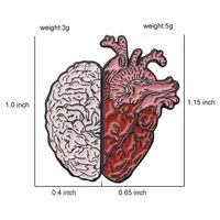 Broches anatomiques en émail pour infirmières, cœur et cerveau broche d'anatomie broches de neurologie cardiaque pour médecins et hommes