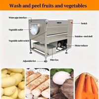 Geüpgradede fruit- en groentereinigings- en schilmachine voor aardappel, gember, lotuswortel, papaya en zoete aardappel.