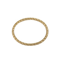 Bracelet jonc en acier inoxydable motif goutte d'eau et bambou, 68mm 59mm, manchette ovale torsadée avec perles, Or, Or rose, Acier, Bijoux en gros
