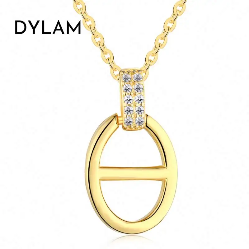 Dyslam — collier minimaliste en argent Sterling s925, tunique brillante, tendance, personnalisation de haute qualité