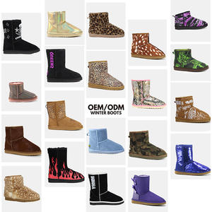 定制舒适经典雪牛绒面迷你冬季保暖毛绒澳大利亚人造羊皮靴女式短靴 - Product Image 3