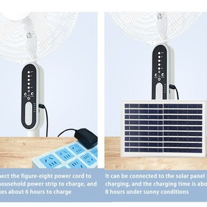 New 18650 Lithium Battery Explosions <b>Remote</b> <b>Control</b> Charging Floor Fan <b>Light</b> Large Capacity Solar Fan 16 Inch ABS Material 10W R - Product Image 2