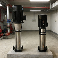 Pompe centrifuge verticale multi-étages à fréquence variable en acier inoxydable à haute pression avec stabilisateur de pression