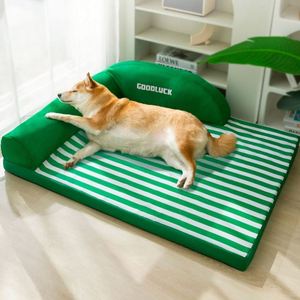 Pet Cushion Eco-Friendly Modern <b>Dog</b> Cat <b>Sofa</b> <b>Bed</b> Striped Backrest Anti-Slip Removable Cover Oxford Cloth Small Animals - Product Image 4