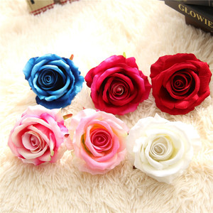 A-109 singolo bianco crema rosa rossa in seta artificiale per accessori da sposa rendono i capelli da sposa fai da te fiori rosa nuziale - Product Image 1