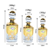 Flacon de parfum à l'huile d'attar oud en verre doré de 150 ml, 250 ml, 450 ml, avec bouchon en liège, pour l'affichage en magasin