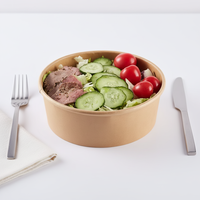 Bols à salade jetables en papier kraft biodégradable de qualité alimentaire King Garden pour usage industriel, logo/graphisme personnalisable