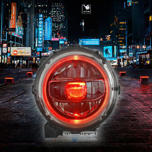 Nouveau projecteur <span class=keywords><strong>de</strong></span> phare Wrangler 2018-2021 avec diode électroluminescente DRL, cadre noir, lumière multicolore, 6000k tricolore, 12V universel, 10000 - Product Image 3