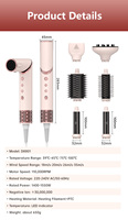 Styler capillaire électrique professionnel détachable et interchangeable, ionique, 1400W, 3 vitesses, 110 000 tr/min, moteur BLDC, diffuseur tout-en-un