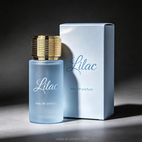 Flacon de parfum cylindrique de luxe en verre brillant haut de gamme, avec bouchon personnalisé à logo estampé à chaud, flacon vide pour parfum avec boîte cadeau