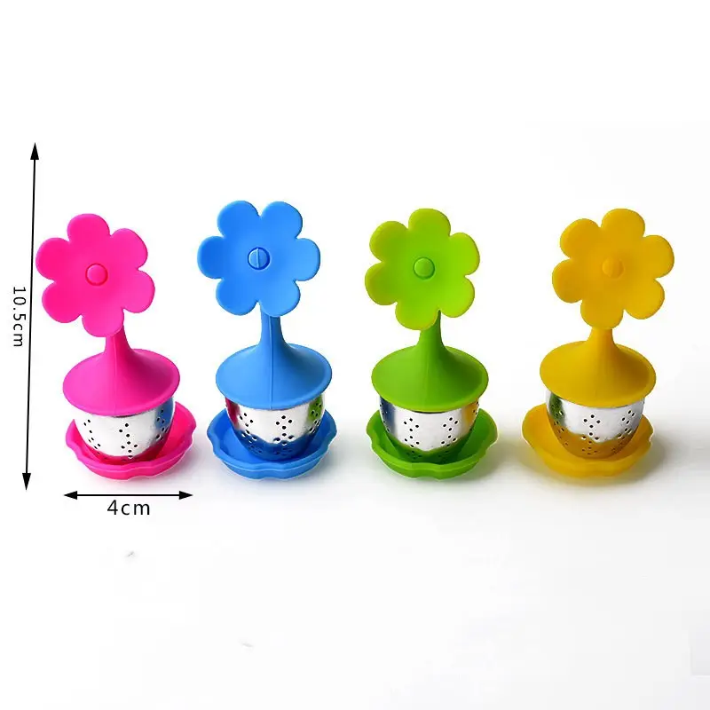 Nóng bán thép không gỉ trà Bóng Lọc Tùy chỉnh hình Silicone xử lý trà Infuser Lọc