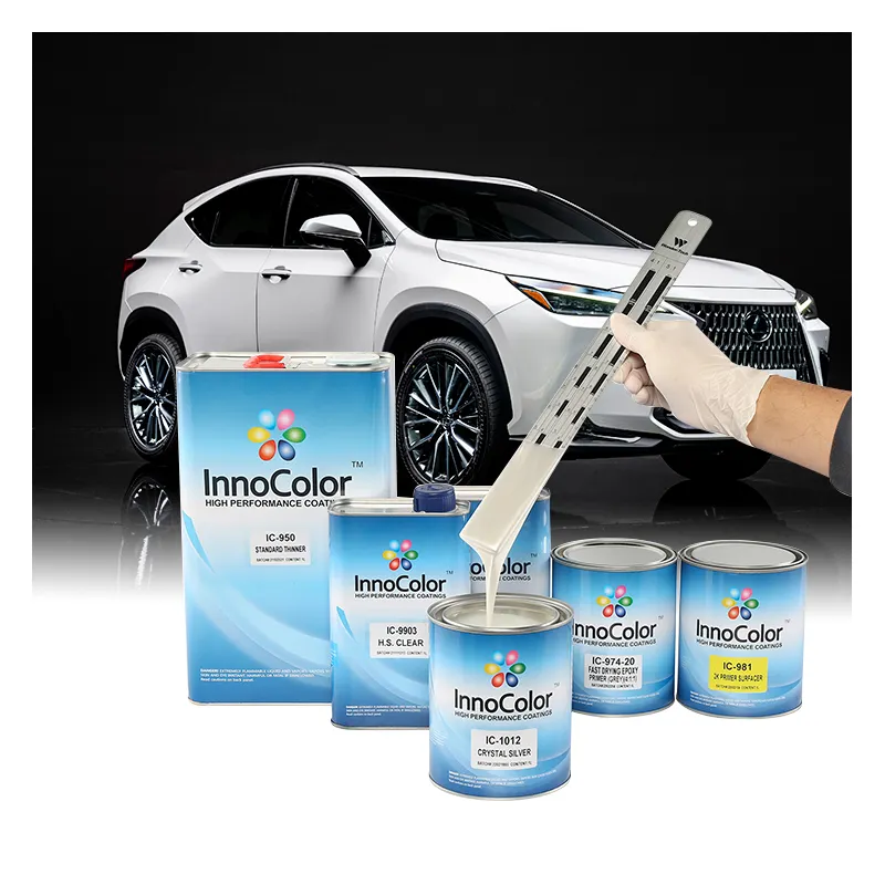 InnoColor पेशेवर निर्माता उच्च चमक मोटर वाहन Refinish पेंट मरम्मत Clearcoat 1K 2K कार ऑटो पेंट