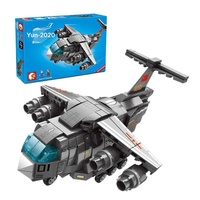 Senbao Aviation Cultural Creation Q-version Puissant bombardier J-20 Mini blocs de construction militaires en plastique Boîte colorée