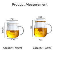 Nouvelle arrivée premium : Tasse infuseur à thé extra épaisse, résistante à la chaleur, compatible lave-vaisselle, transparente comme du cristal, avec filtre à mailles fines amovible
