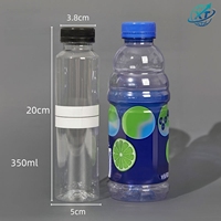 [60 pièces/boîte] Bouteilles de boisson jetables transparentes en PET de qualité alimentaire épaissies de 350 ml avec bouchon à vis pour thé au lait et jus