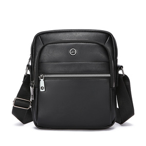 Nuevo Bolso Cruzado de Piel Sintética Vintage para Hombre, Impermeable, con Cierre de Cremallera, Forro de Poliéster, Gran Capacidad, para Verano - Product Image 1