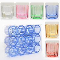 Fournitures pour Ongles Tasse en Verre Transparent Outil de Manucure Verre Liquide pour Ongles Tasses Dappen
