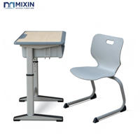 Ensemble de bureau et chaise d'école personnalisable pour salle de classe, ergonomique, durable, avec structure en acier, mobilier scolaire pour étudiants