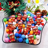 Perles en silicone 3D en forme de renne de Noël, style dessin animé, en gros, en stock pour stylo