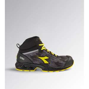 รองเท้าเซฟตี้ Diadora SHARK Stable IMP MID S3S Fo SR SC ESD ผู้ชายหัวเหล็กสีเทาดำด้านบนตาข่ายระบายอากาศลื่น - Product Image 1